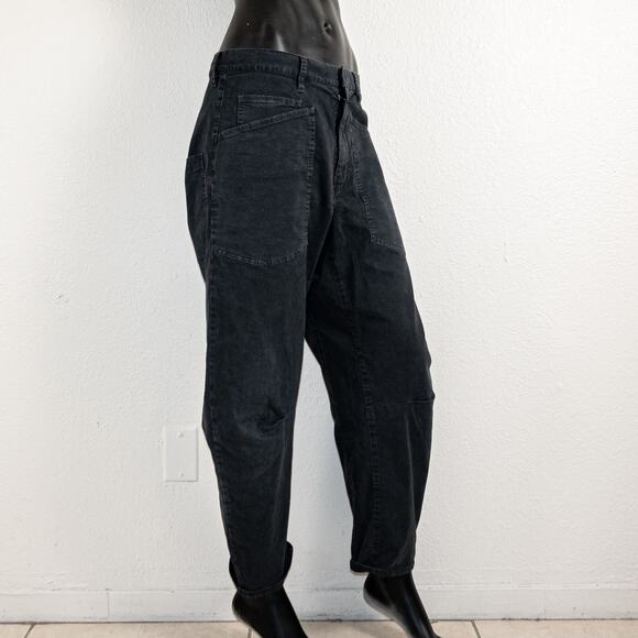 Nili Lotan $390 Shon Pant Mid Rise Barrel Leg in Carbon size 4 - Picture 7 of 10
